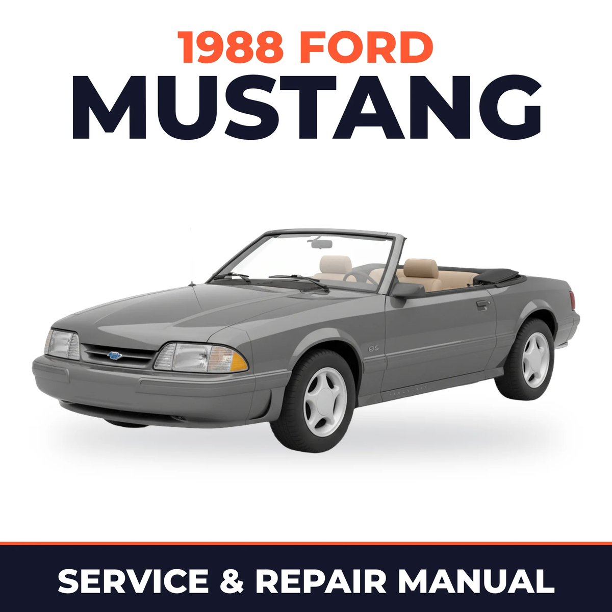 1988 Ford Mustang service and repair manual cover with vehicle photo