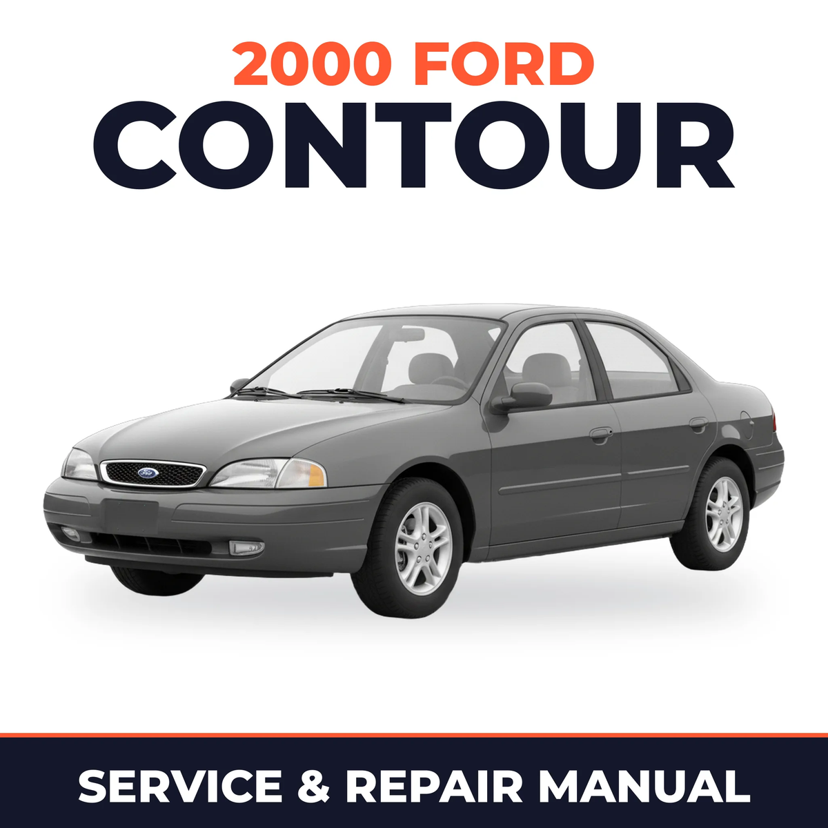 2000 Ford Contour service and repair manual cover with vehicle photo