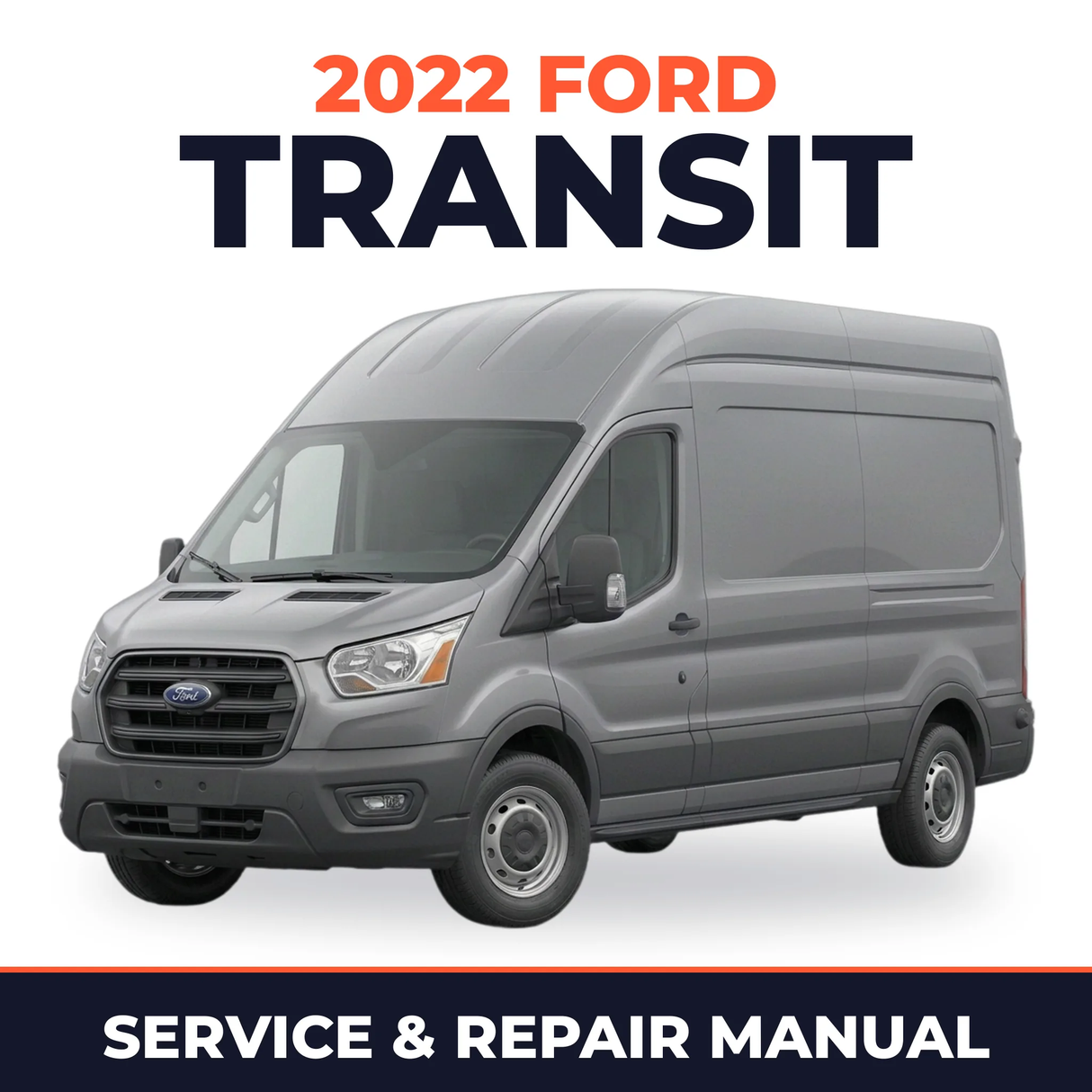 2022 Ford Transit service and repair manual cover with vehicle photo