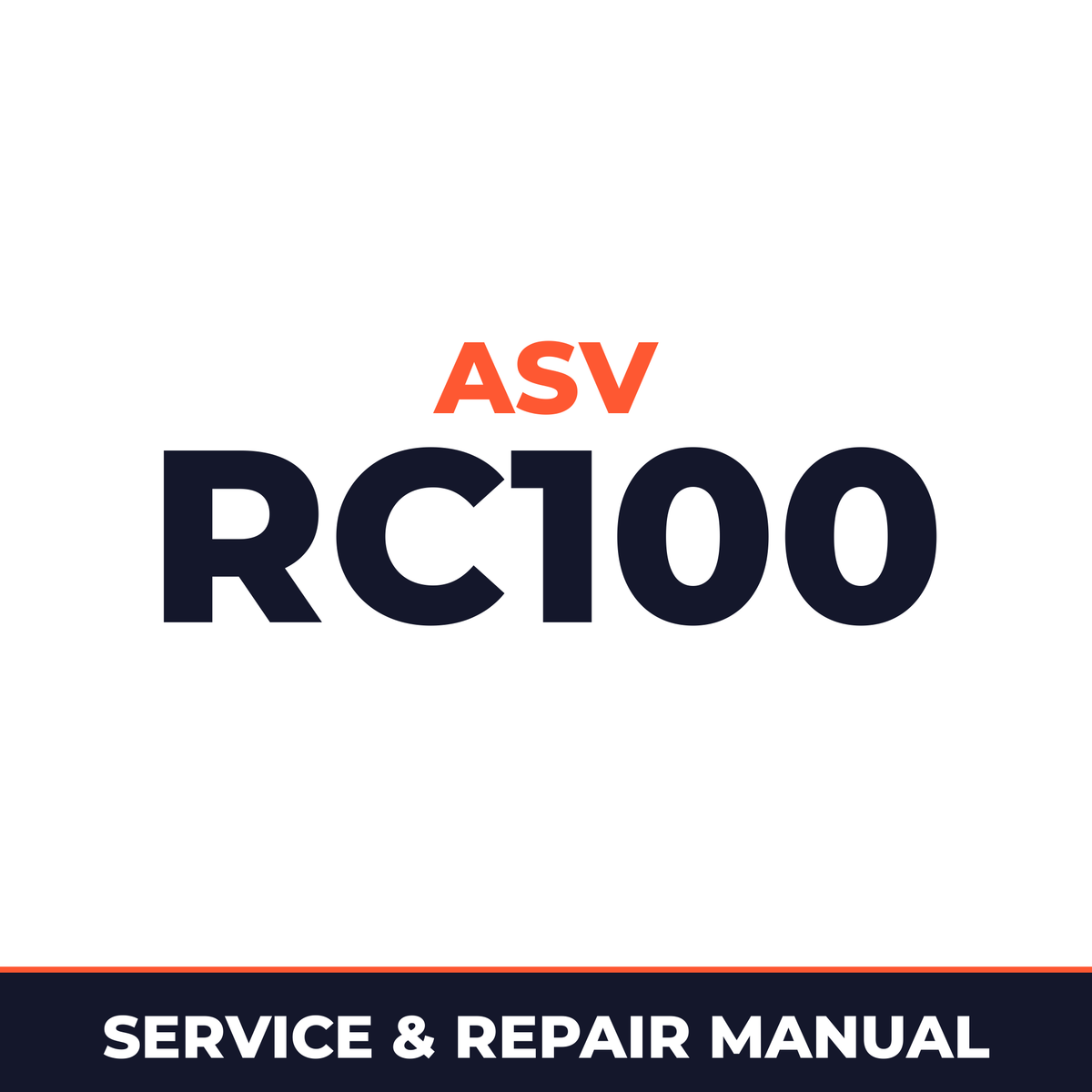 ASV RC100 Rubber Track Utility Vehicle* Factory Service / Repair/ Workshop Manual !