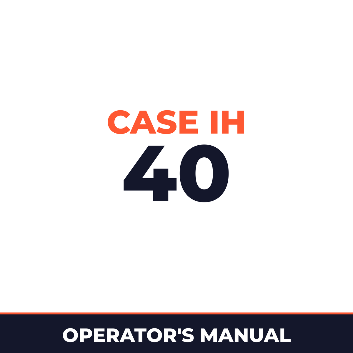 Case IH 40 Planter Operator's Manual