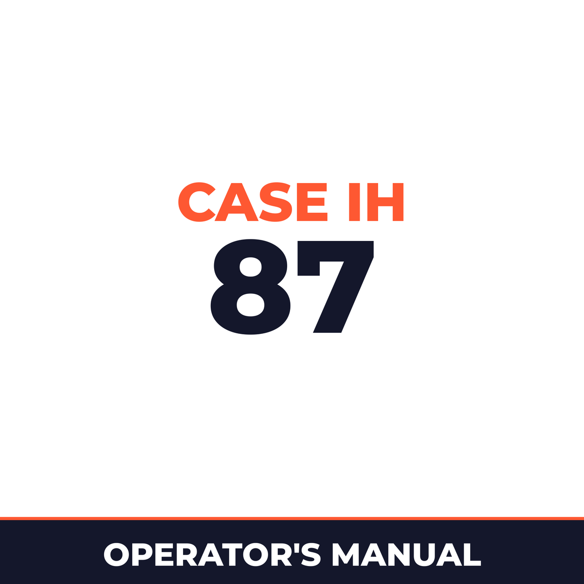 Case IH 87 Planter Operator's Manual