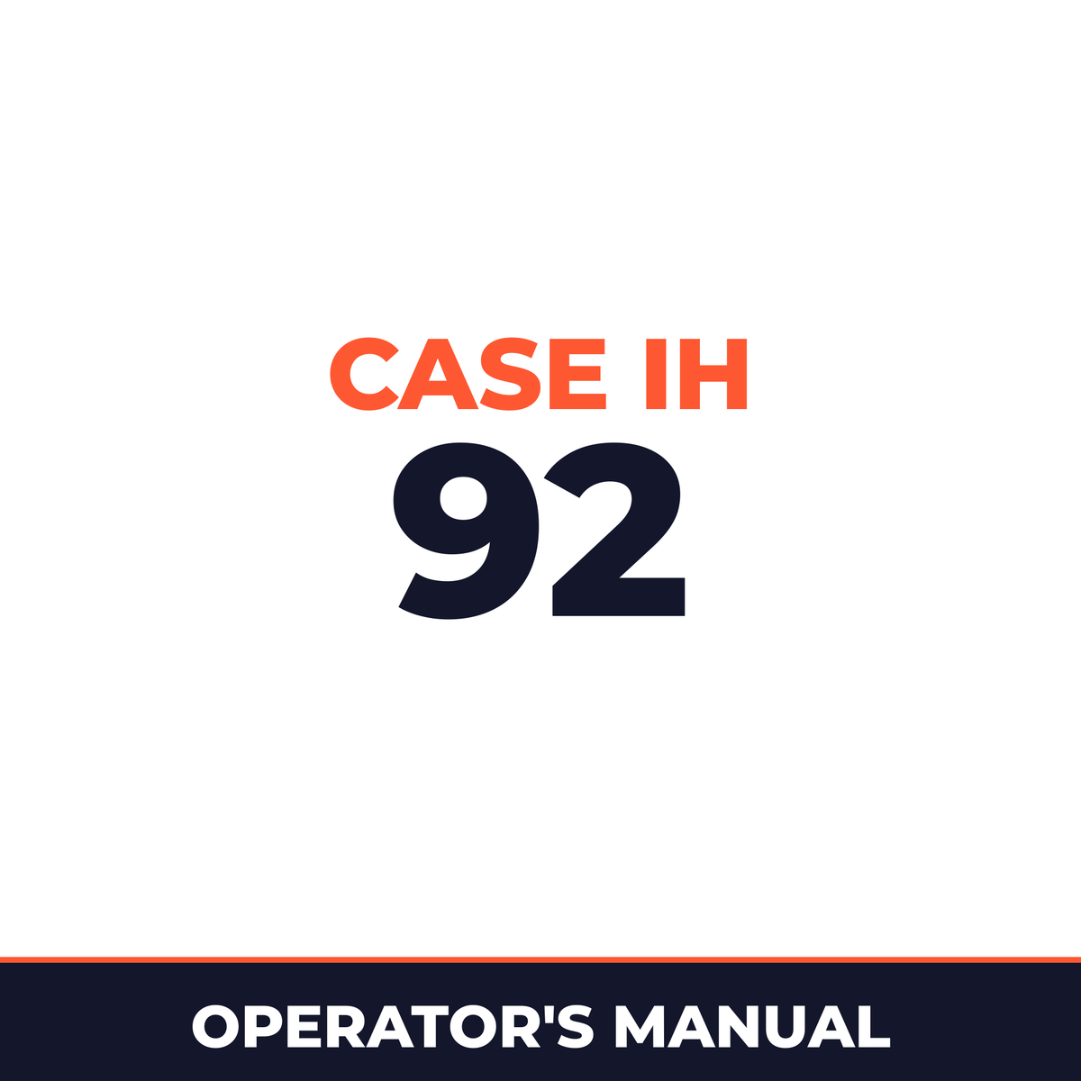 Case IH 92 Planter Operator's Manual