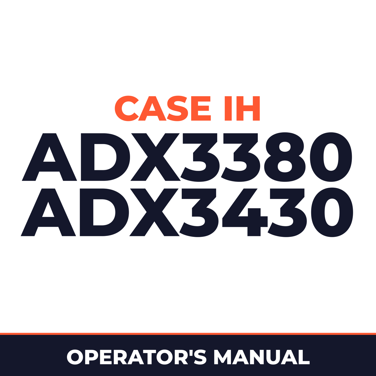 Case IH ADX3380 ADX3430 Planter Operator's Manual