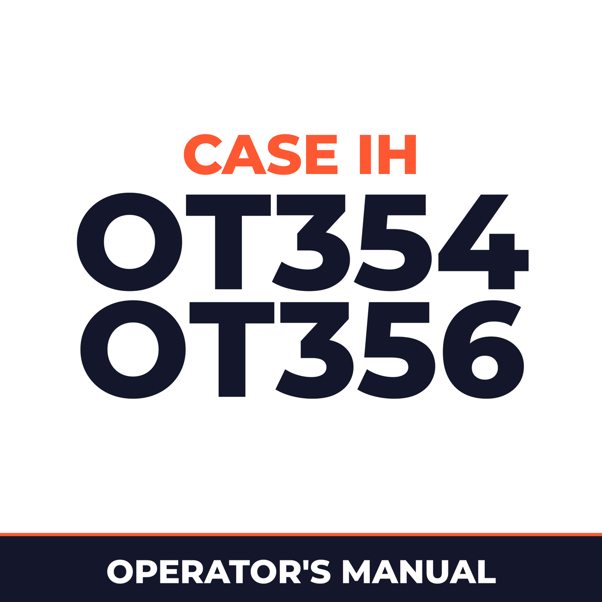 Case IH OT354 OT356 Planter Operator's Manual