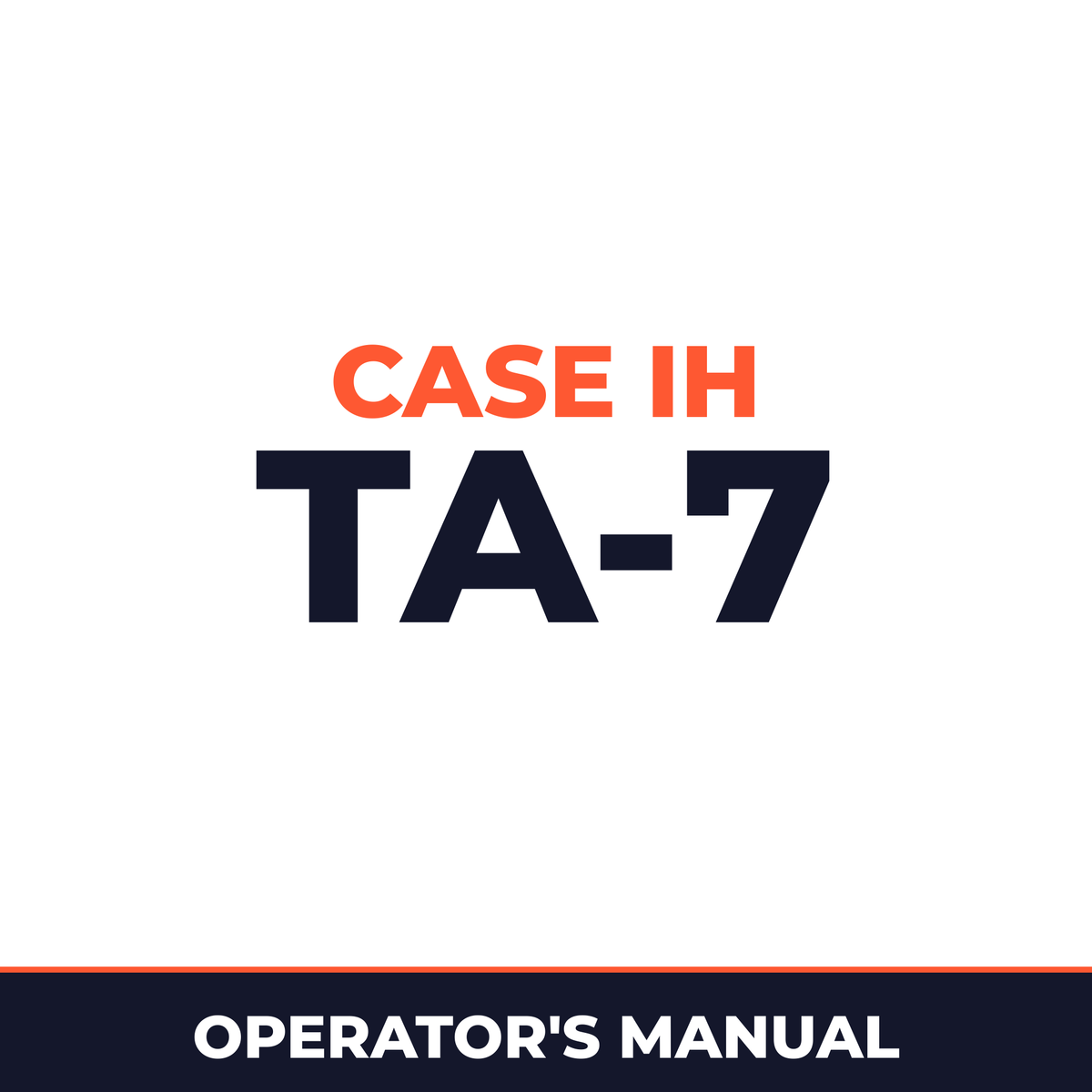 Case IH TA-7 Hay Tool Operator's Manual