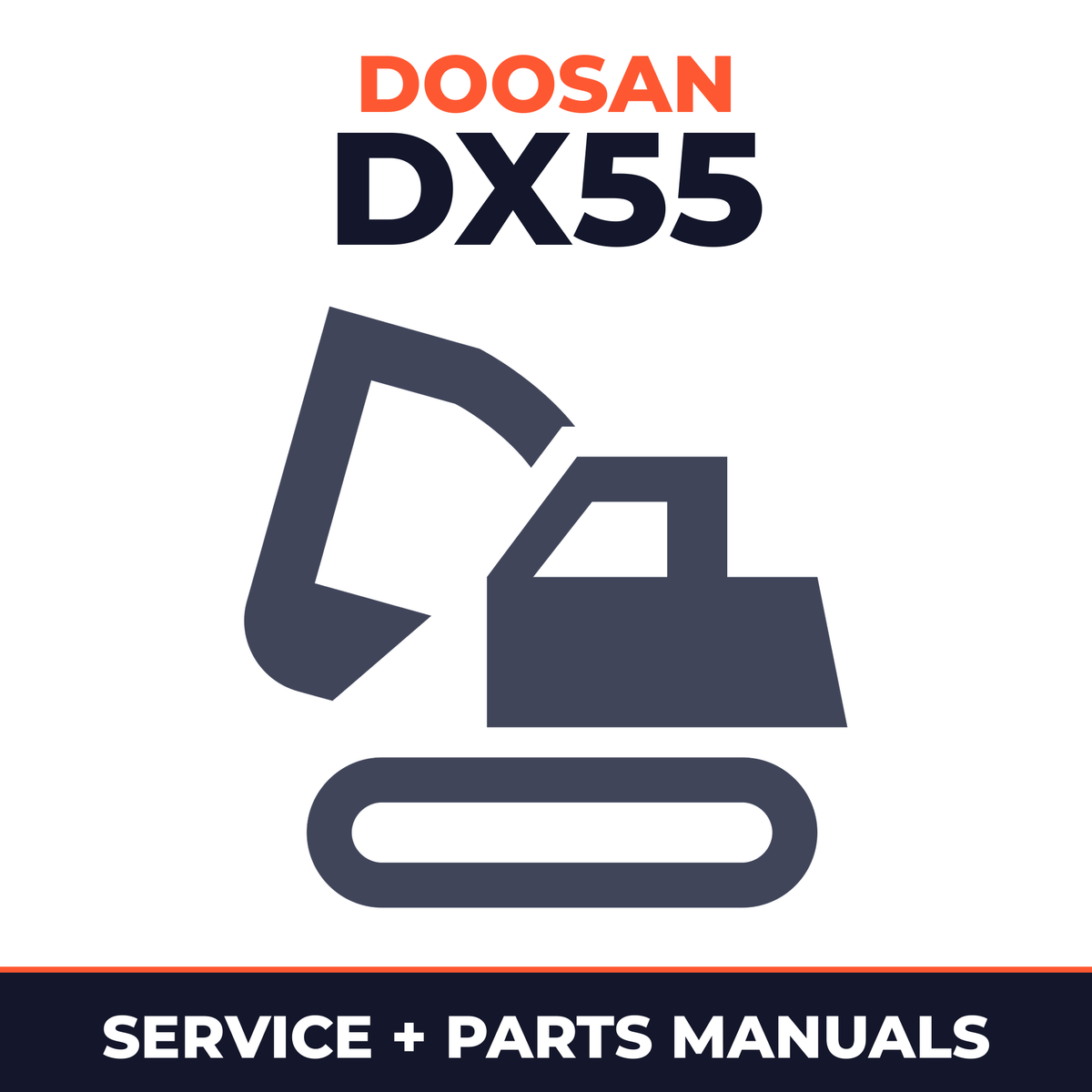 Doosan Daewoo DX55 Excavator Workshop Parts Manual