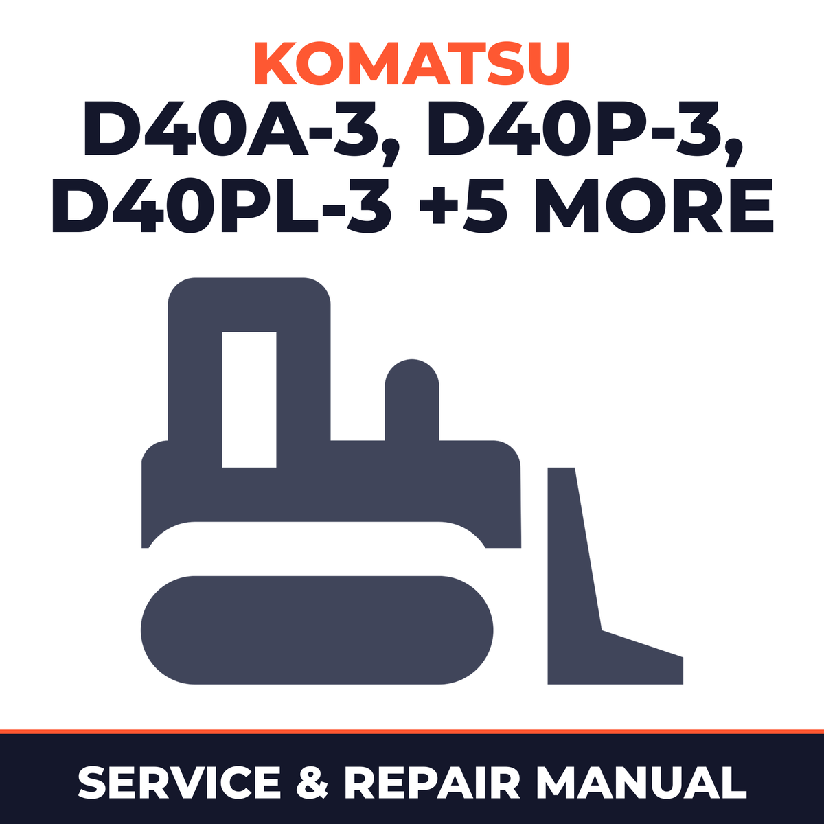 Komatsu D40A-3, D40P-3, D40PL-3, D40PLL-3, D41A-3, D41E-3, D41P-3, D41A-3A Dozer Bulldozer Service Repair Manual - 6000