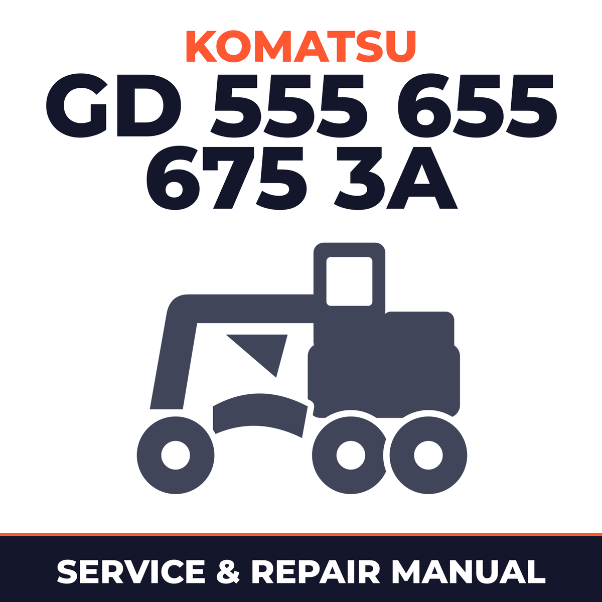 KOMATSU MOTOR GRADER GD 555 655 675 3A Repair Manual