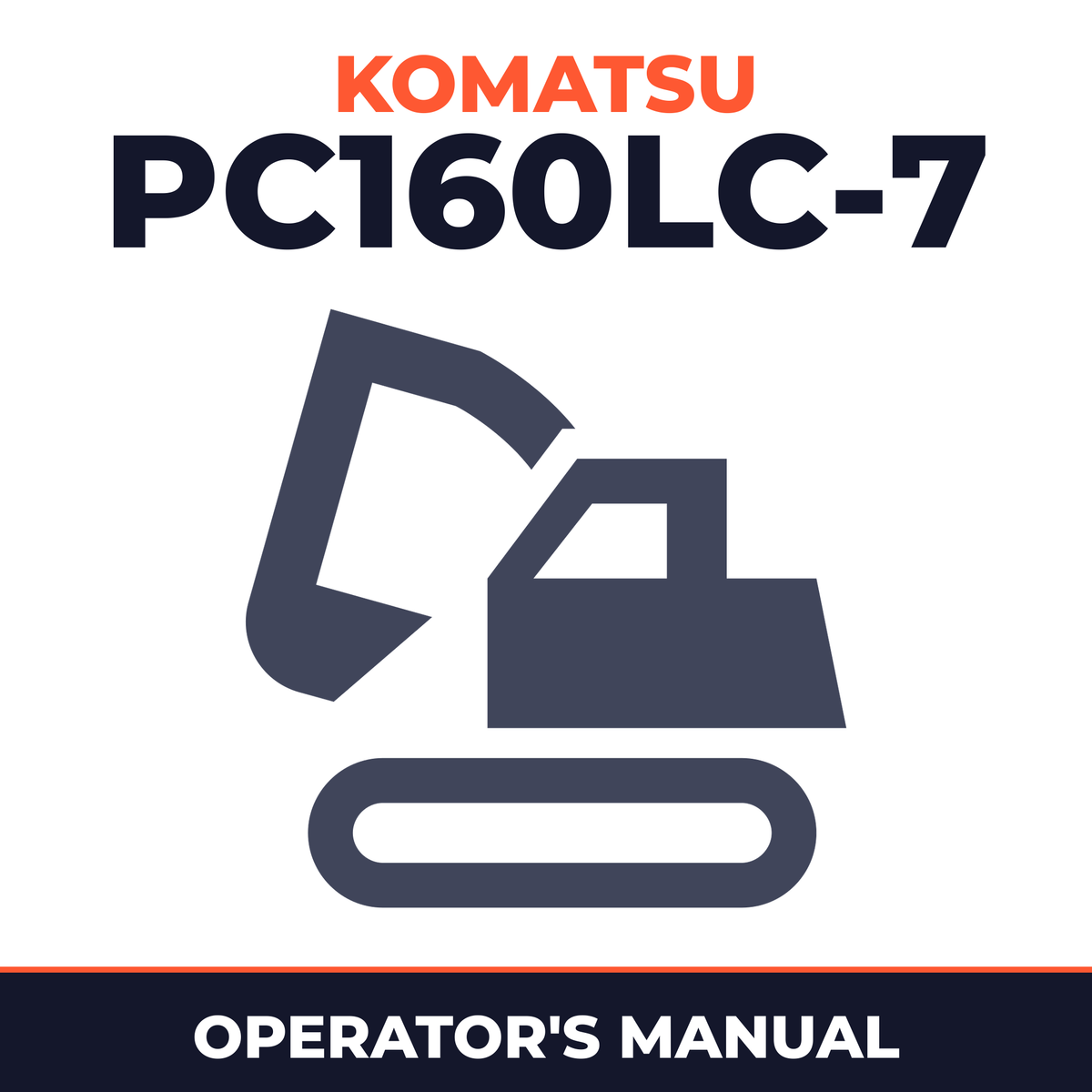 KOMATSU PC160LC-7 Excavator Operation & Maintenance Manual