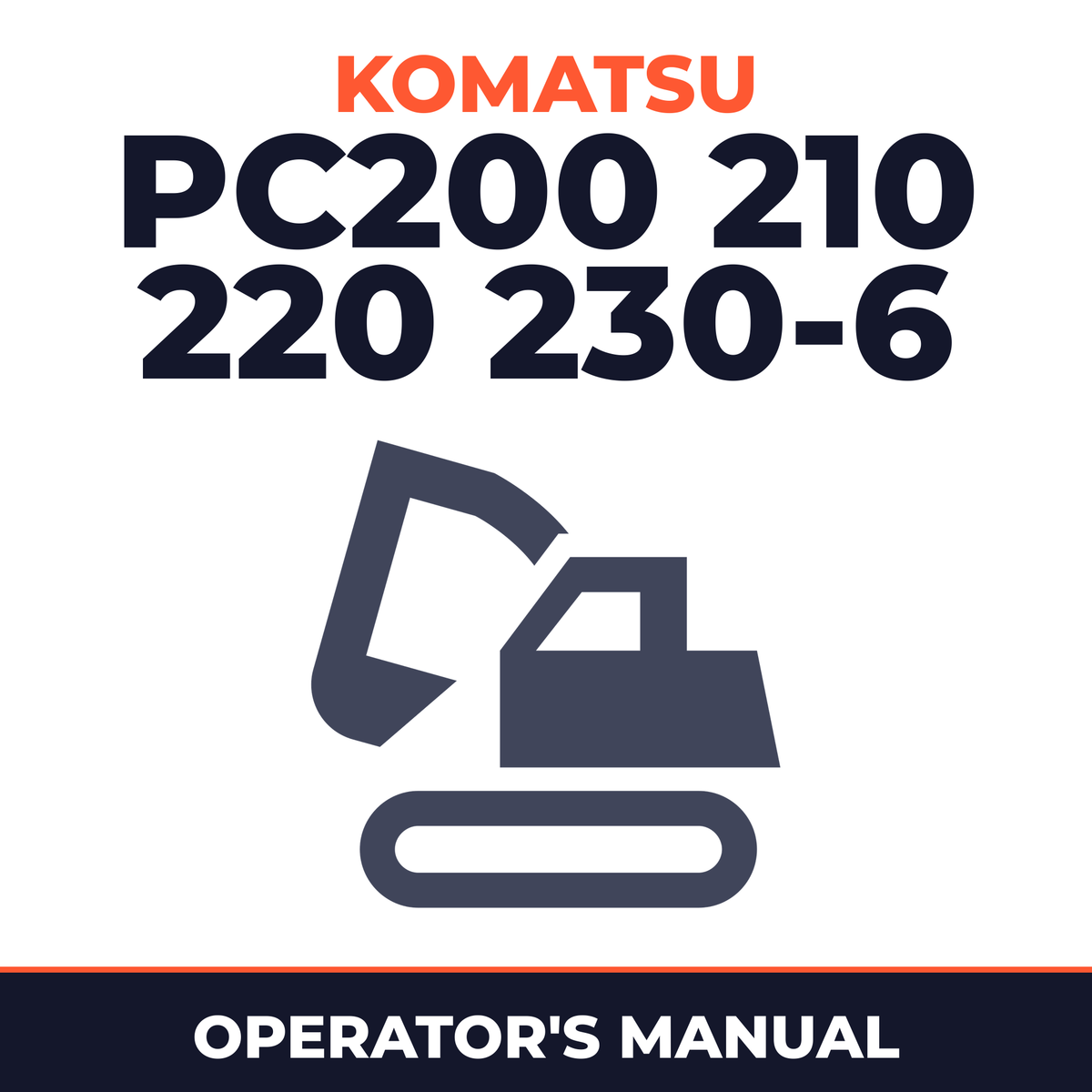 Komatsu PC200,210,220,230-6 operation & maintenance manual.