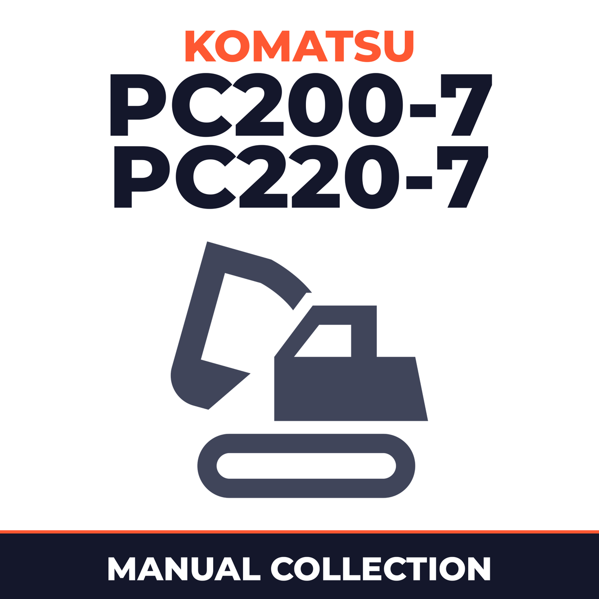 Komatsu PC200-7. PC220-7. Manuals x 3. Workshop & operation,