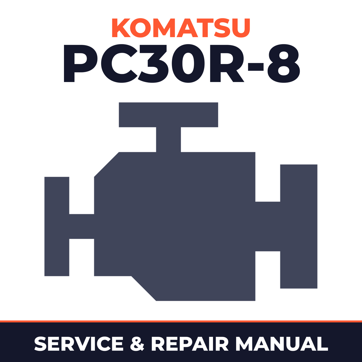 Komatsu PC30R-8 machine shop manual and engine shop manual.