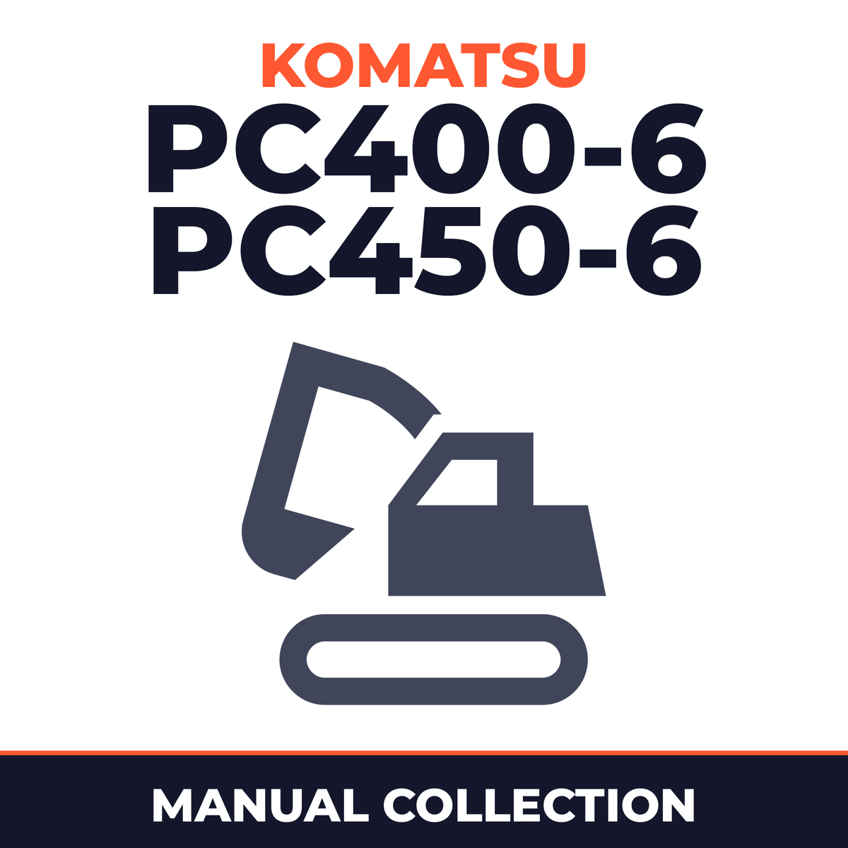 Komatsu PC400-6,PC450-6, manual collection. 3 x manuals