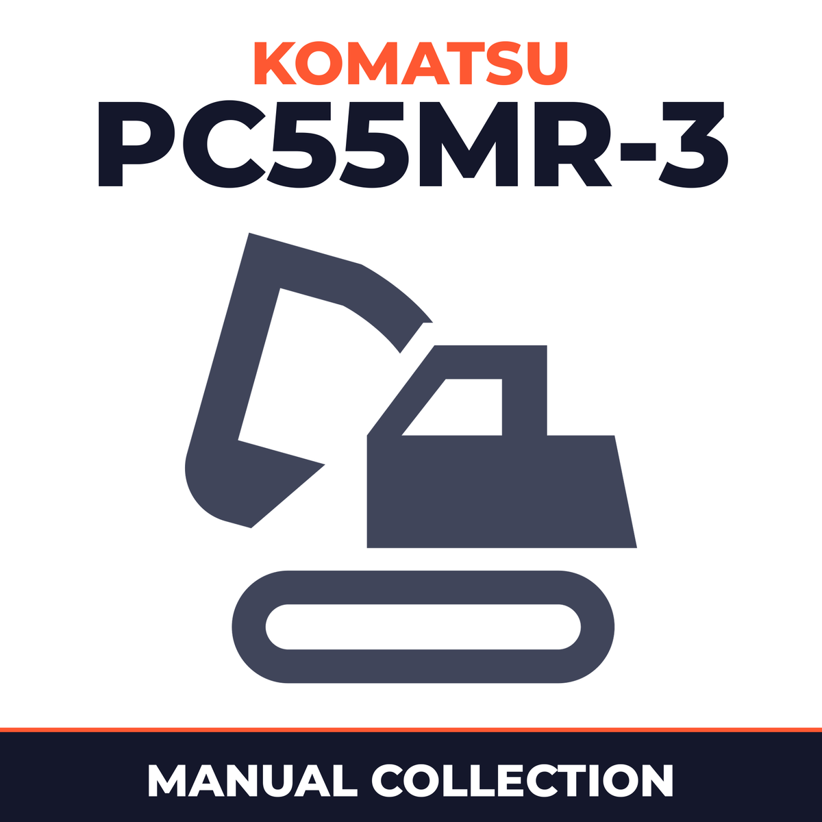 Komatsu PC55MR-3 manual collection. 3 x manuals