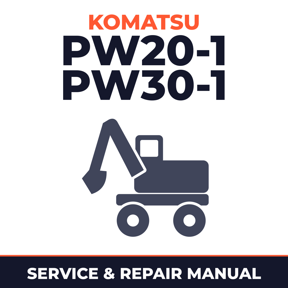 Komatsu PW20-1 PW30-1 Wheeled Excavator Service Repair Workshop Manual
