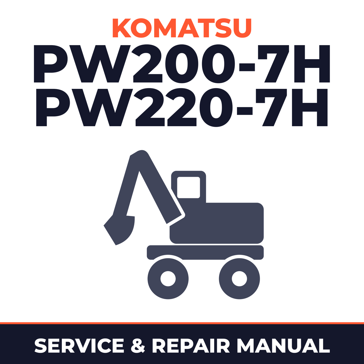 Komatsu PW200-7H PW220-7H Excavator Repair Service Manual