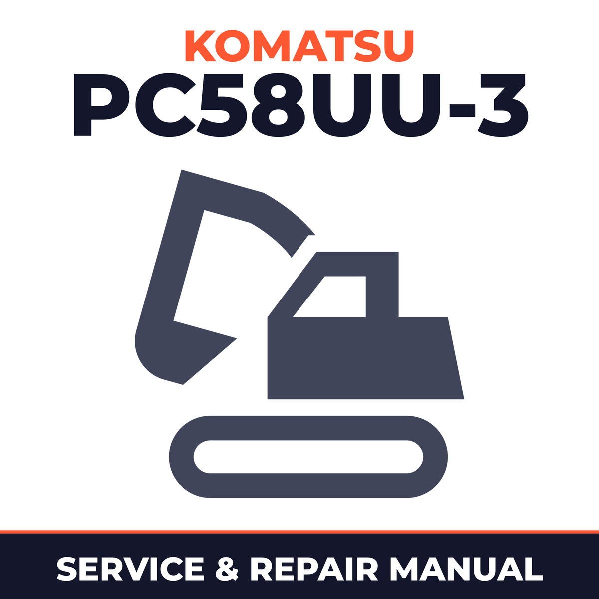 Komatsu Service PC58UU-3 Shop Manual Excavator Repair Book