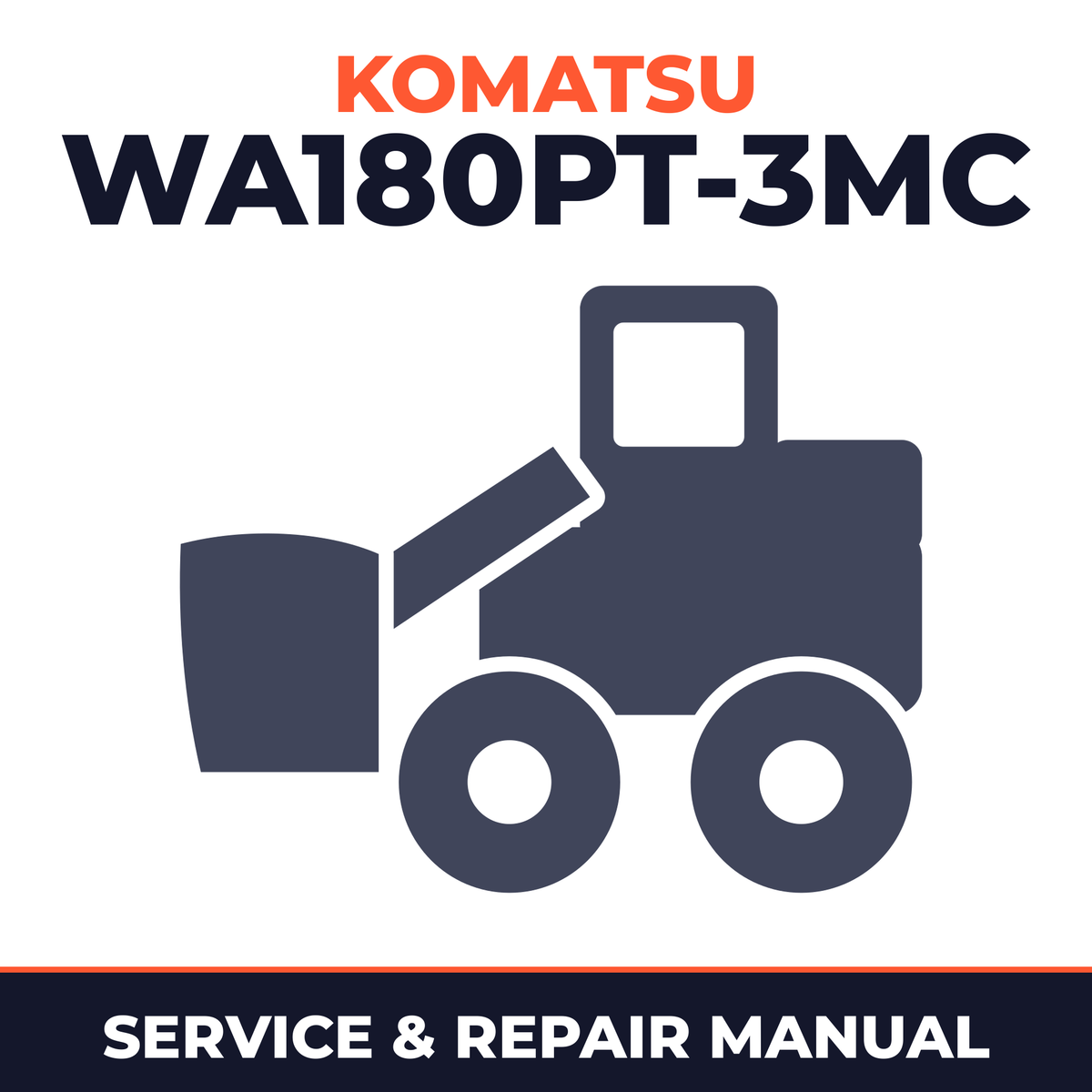 Komatsu Service WA180PT-3MC Shop Manual Wheel Loader Workshop Repair Book