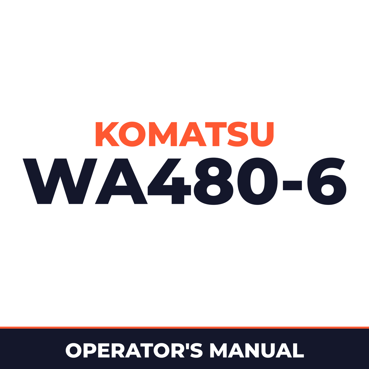 KOMATSU wa480-6 operation and maintenance manual