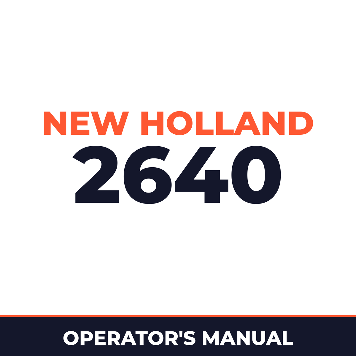 New Holland 2640 Planter Operator's Manual