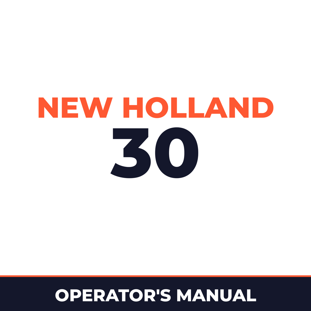 New Holland 30 Planter Operator's Manual