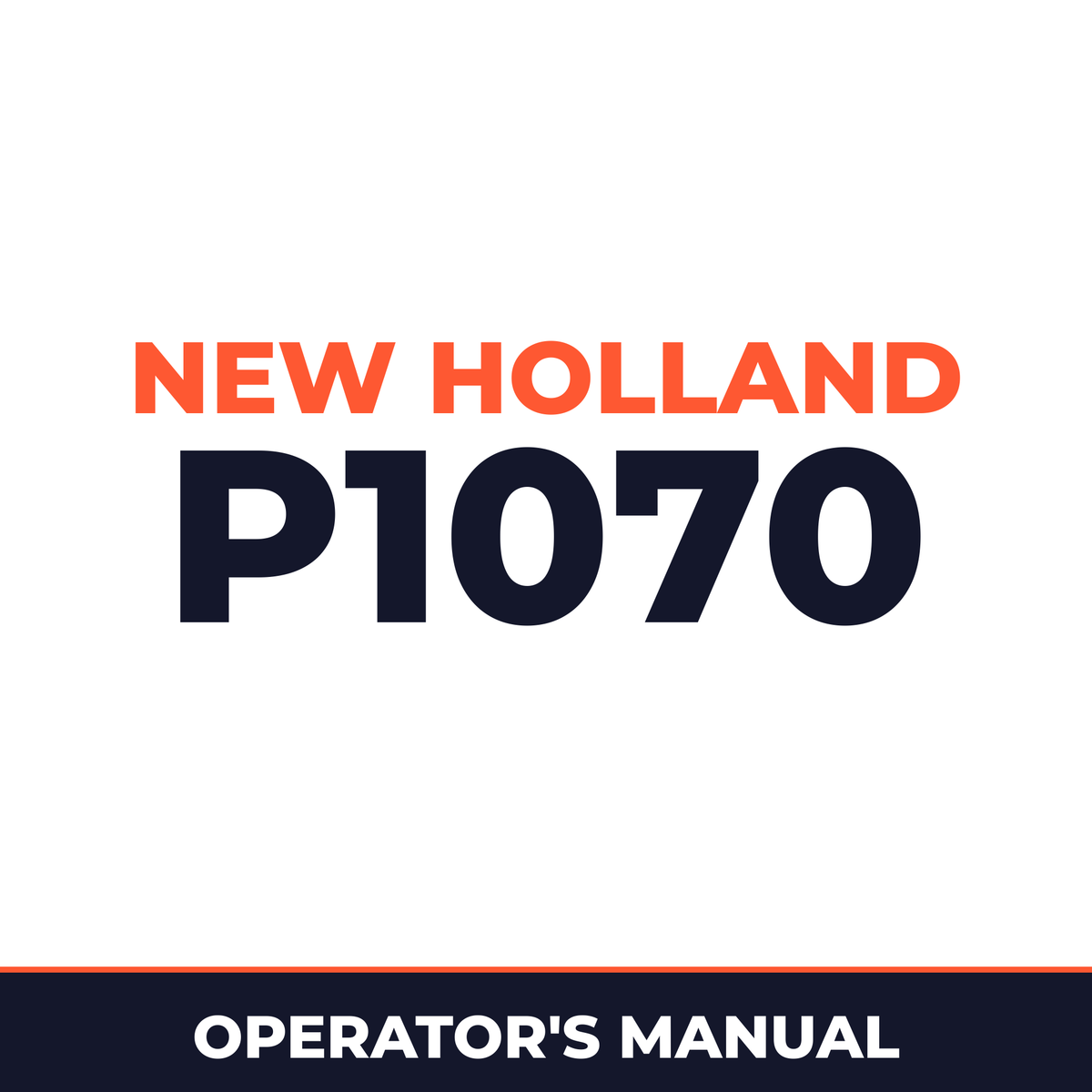 New Holland P1070 Planter Operator's Manual