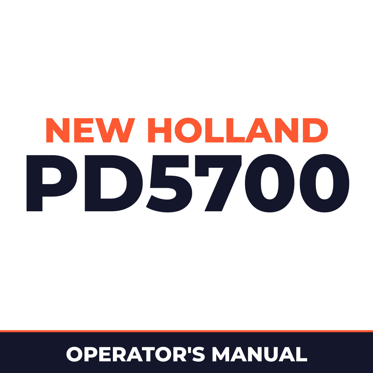 New Holland PD5700 Planter Operator's Manual