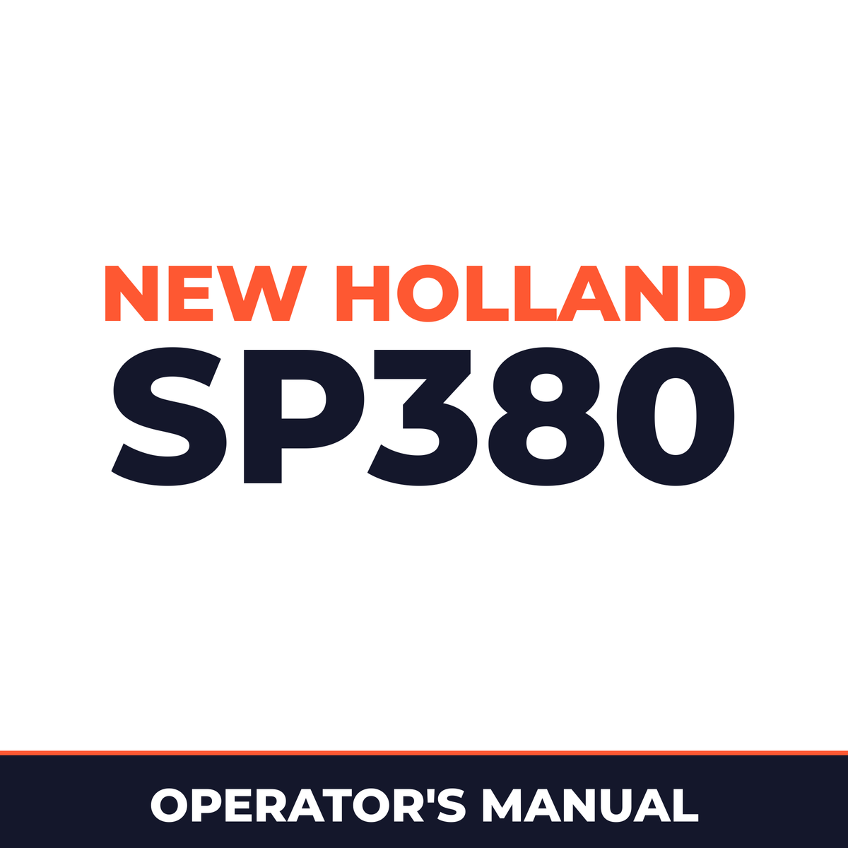 New Holland SP380 Planter Operator's Manual