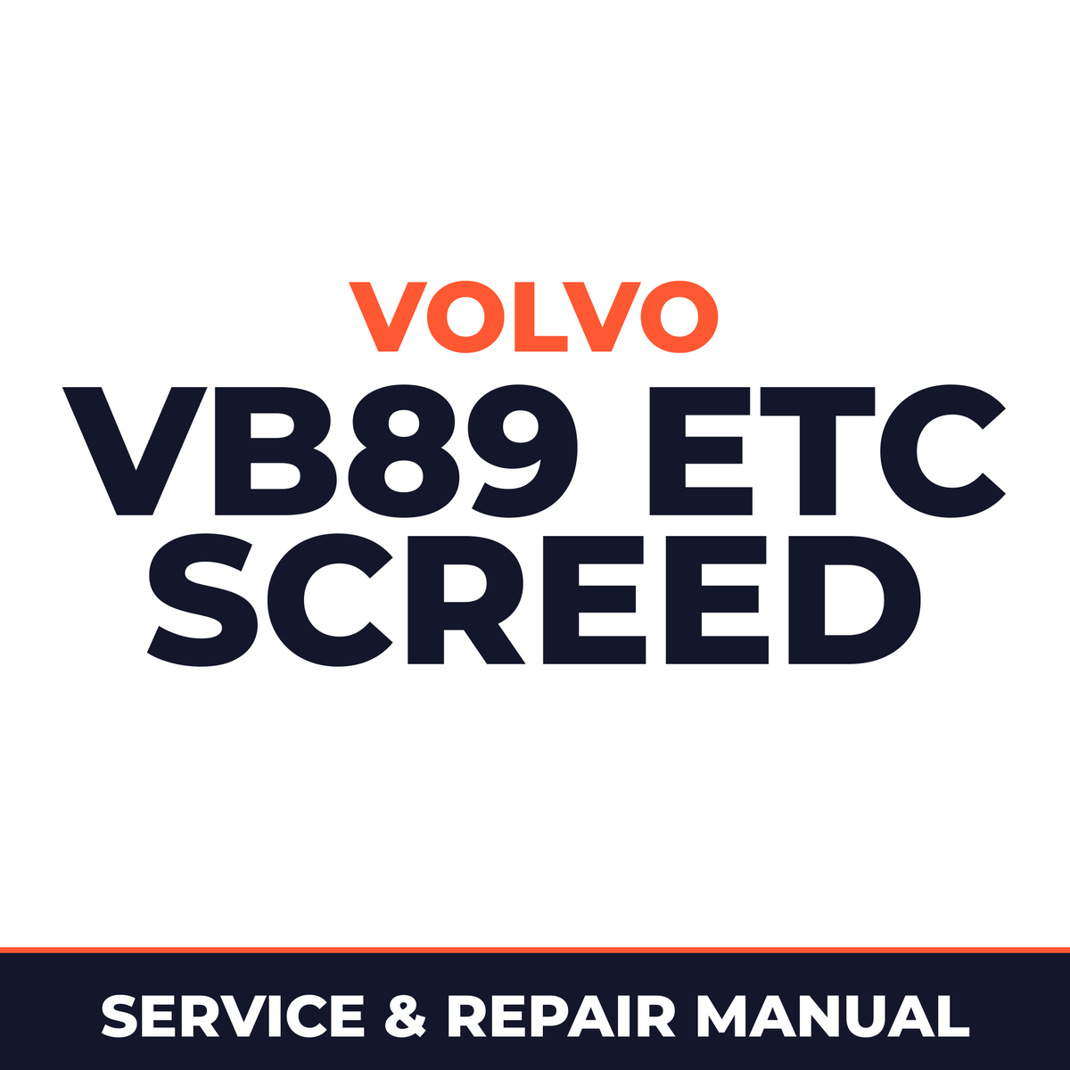 VOLVO VB89 ETC SCREED Service and Repair Manual