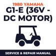 1980 Yamaha G1-E (36V - DC MOTOR) Service and Repair Manual - golf car workshop manual cover