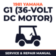 1981 Yamaha G1 (36-VOLT DC MOTOR) Service and Repair Manual - golf car workshop manual cover