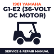 1981 Yamaha G1-E2 (36-VOLT DC MOTOR) Service and Repair Manual - golf car workshop manual cover