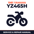 1981 Yamaha YZ465H Service and Repair Manual - motorcycle workshop manual cover