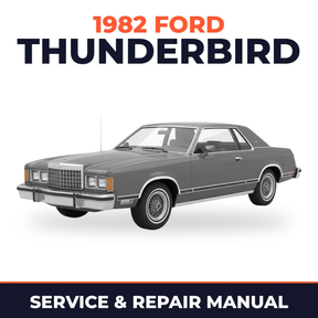 1982 Ford Thunderbird service and repair manual cover with vehicle photo