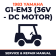 1983 Yamaha G1-EM3 (36V - DC MOTOR) Service and Repair Manual - golf car workshop manual cover