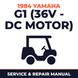 1984 Yamaha G1 (36V - DC MOTOR) Service and Repair Manual - golf car workshop manual cover