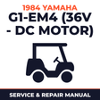 1984 Yamaha G1-EM4 (36V - DC MOTOR) Service and Repair Manual - golf car workshop manual cover