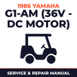 1986 Yamaha G1-AM (36V - DC MOTOR) Service and Repair Manual - golf car workshop manual cover