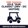 1986 Yamaha G3-E "SUN CLASSIC" (36V - DC MOTOR) Service and Repair Manual - golf car workshop manual cover
