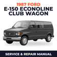 1987 Ford E-150 Econoline Club Wagon service and repair manual cover with vehicle photo