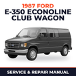 1987 Ford E-350 Econoline Club Wagon service and repair manual cover with vehicle photo