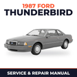 1987 Ford Thunderbird service and repair manual cover with vehicle photo