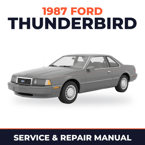 1987 Ford Thunderbird service and repair manual cover with vehicle photo