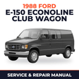 1988 Ford E-150 Econoline Club Wagon service and repair manual cover with vehicle photo
