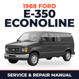 1988 Ford E-350 Econoline service and repair manual cover with vehicle photo