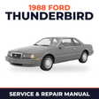 1988 Ford Thunderbird service and repair manual cover with vehicle photo