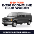 1989 Ford E-250 Econoline Club Wagon service and repair manual cover with vehicle photo