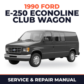 1990 Ford E-250 Econoline Club Wagon service and repair manual cover with vehicle photo