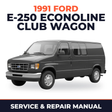 1991 Ford E-250 Econoline Club Wagon service and repair manual cover with vehicle photo